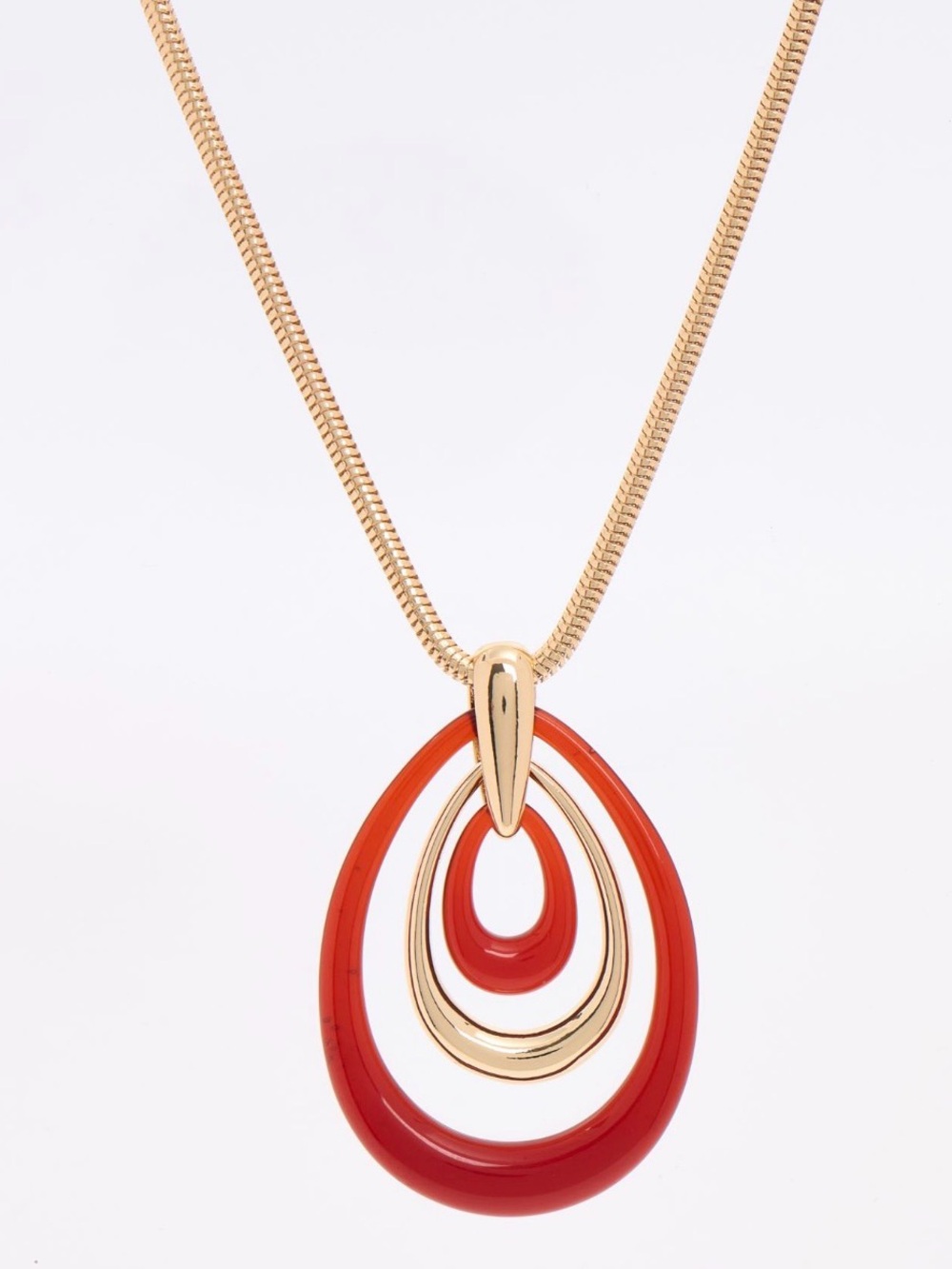 NWT ⚜️🤎⚜️ PIPER K Gold Tone & Red Layered Pendant Necklace